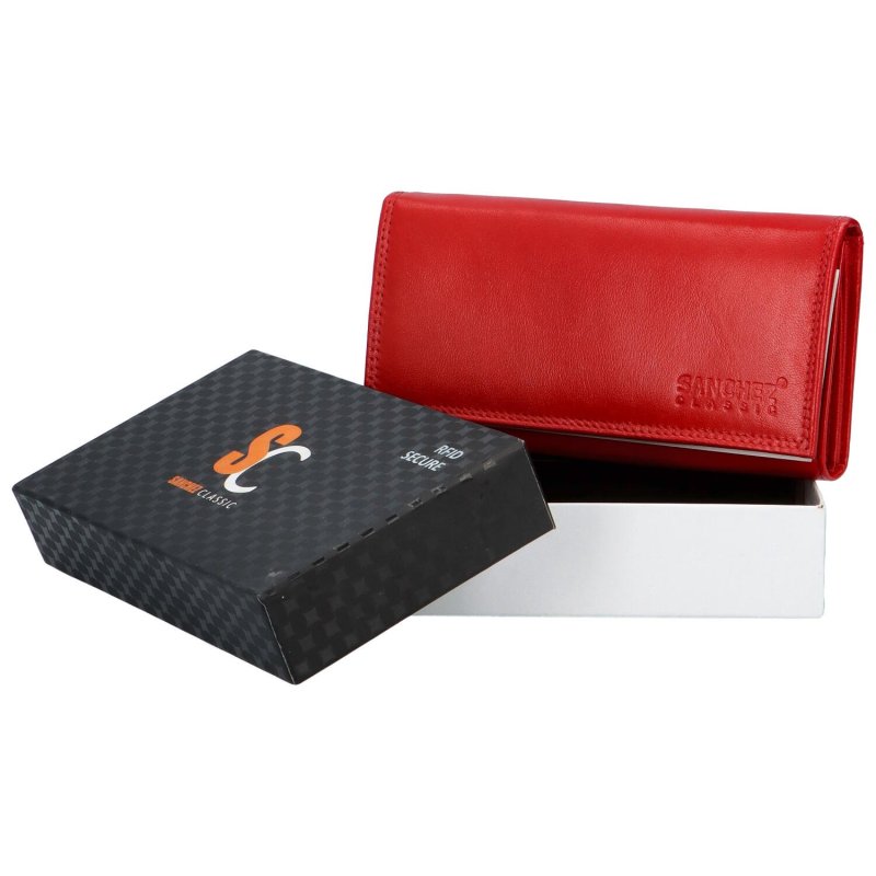 Luxusní dámská kožená peněženka Luciana, červená
