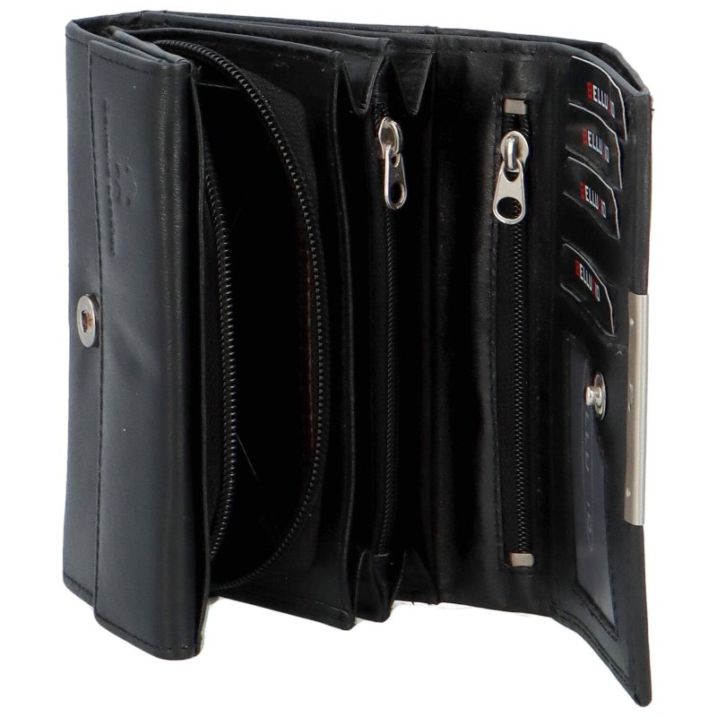 Luxusní dámská kožená peněženka Alenop, černá