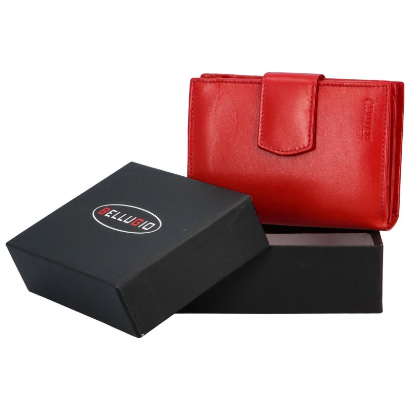 Luxusní dámská kožená peněženka Dorka, červená