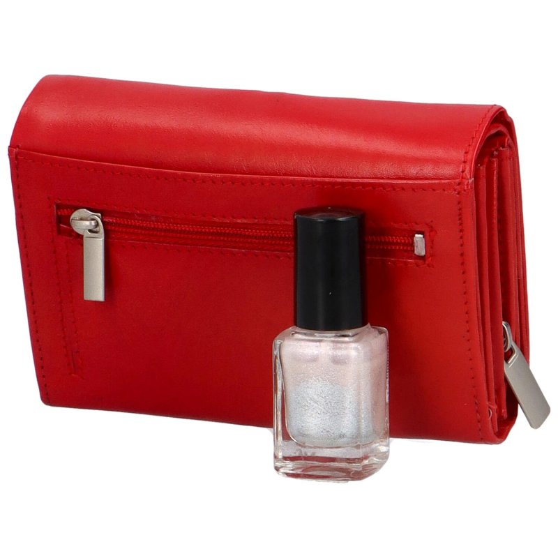 Luxusní dámská kožená peněženka Alenop, červená