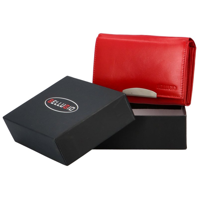 Luxusní dámská kožená peněženka Alenop, červená