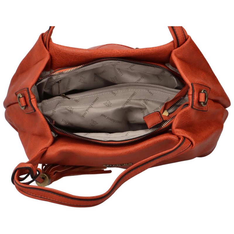 Trendová dámská koženková kabelka Elpoko, červená