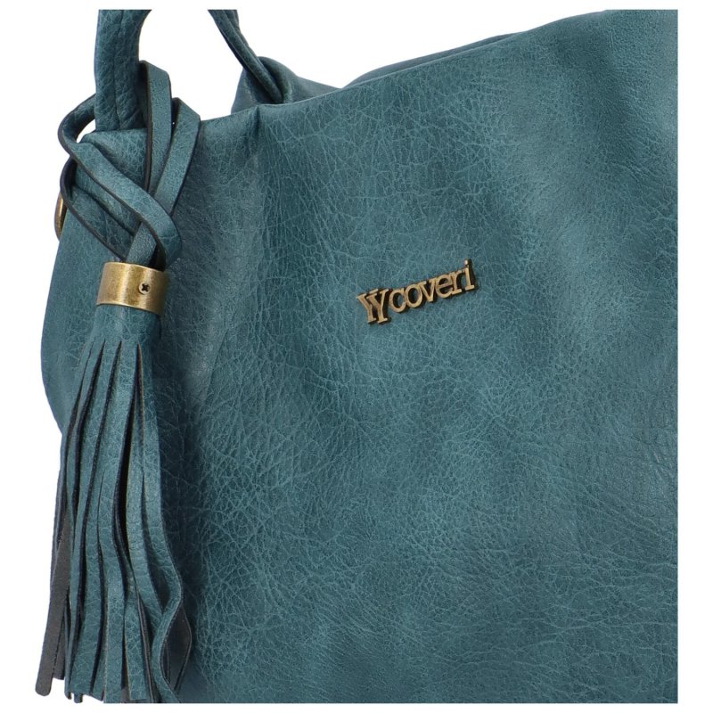 Trendová dámská koženková kabelka Elpoko, světle modrá