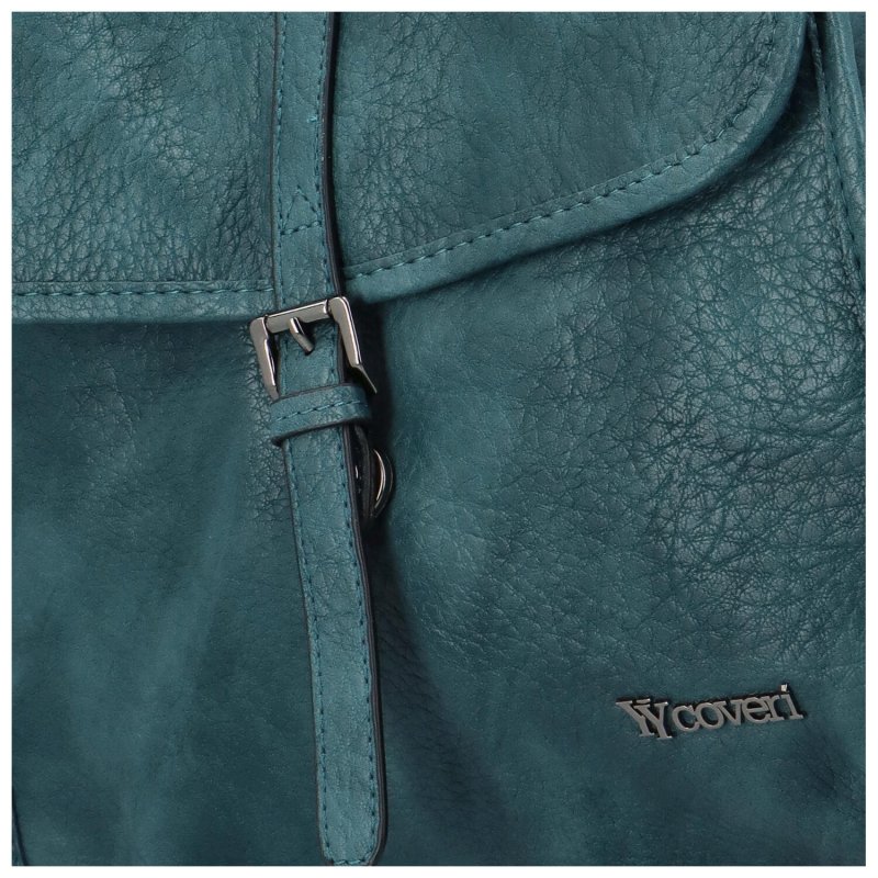 Trendová dámský koženkový batůžek Rukos, modrá
