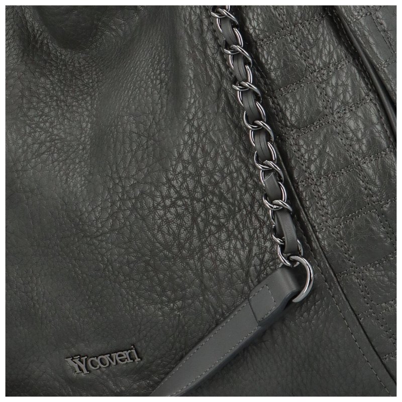 Trendová dámská koženková kabelka Fobe, šedá