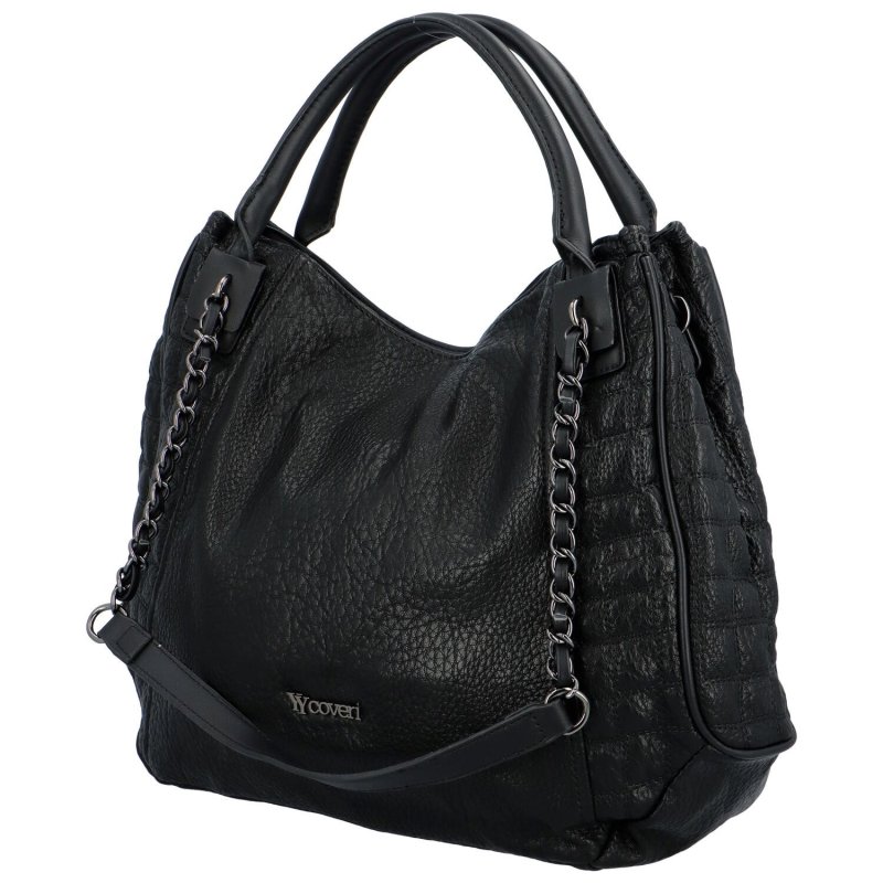 Trendová dámská koženková kabelka Fobe, černá