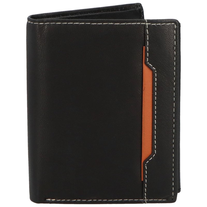 Trendová pánská kožená peněženka Mluko, černá - koňaková