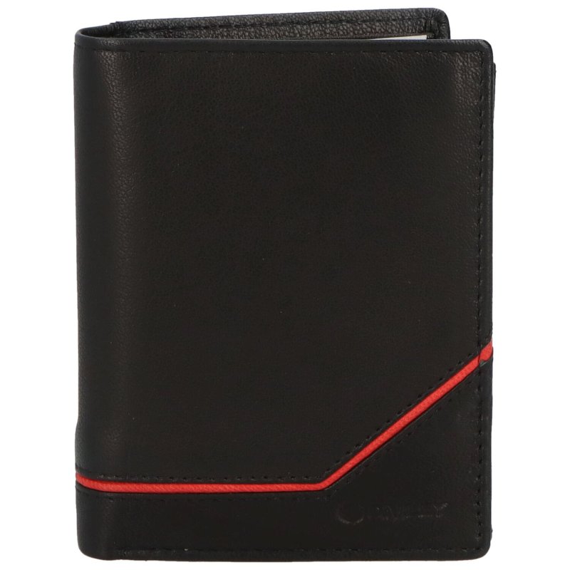 Trendová pánská kožená peněženka Gvuk, černá - červená