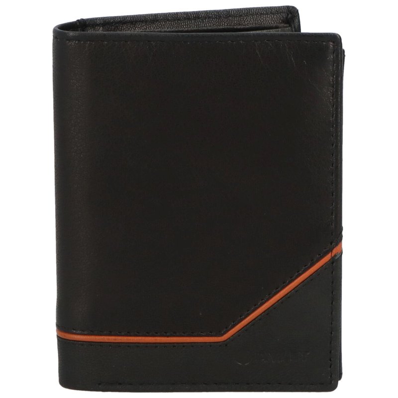 Trendová pánská kožená peněženka Gvuk, černá - koňaková