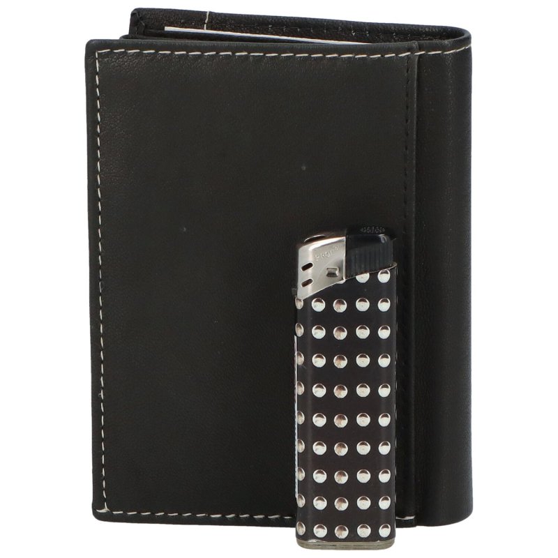 Trendová pánská kožená peněženka Vero, černo - bílá