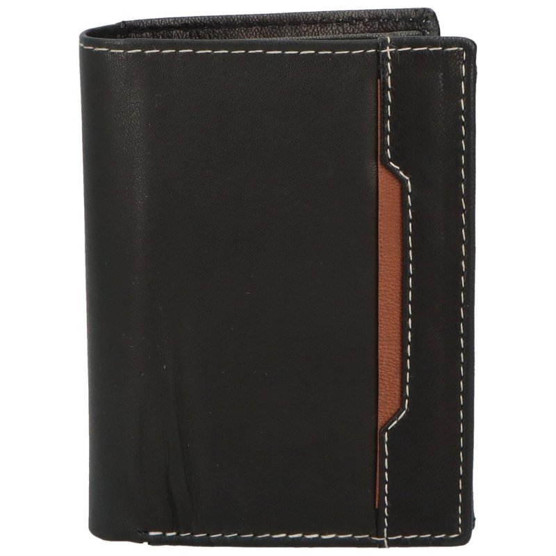 Trendová pánská kožená peněženka Vero, černo - hnědá