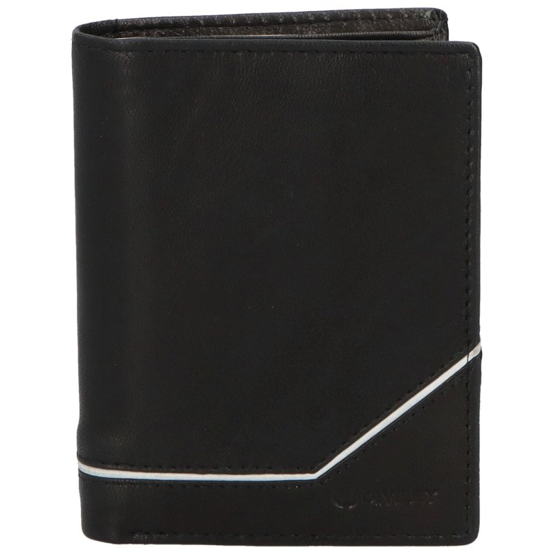Trendová pánská kožená peněženka Gvuk, černá - bílá