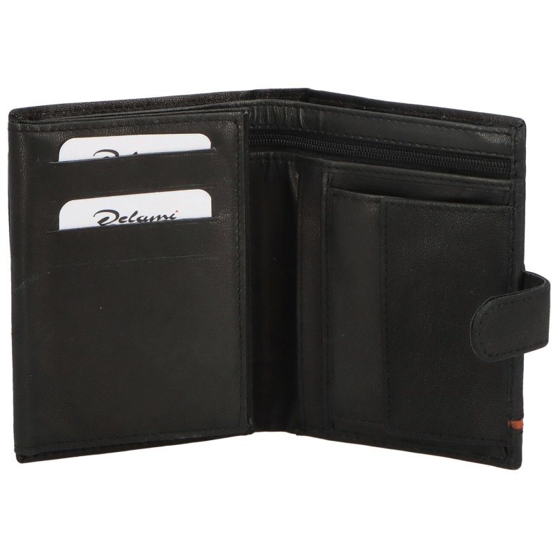 Trendová pánská kožená peněženka Figo, černá - koňaková
