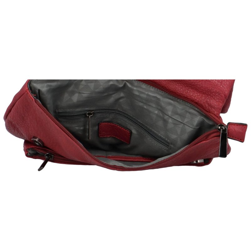 Stylový dámský koženkový batoh Kruko, červená