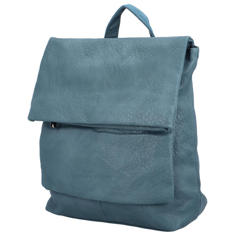 Stylový dámský koženkový batoh Kruko, modrá