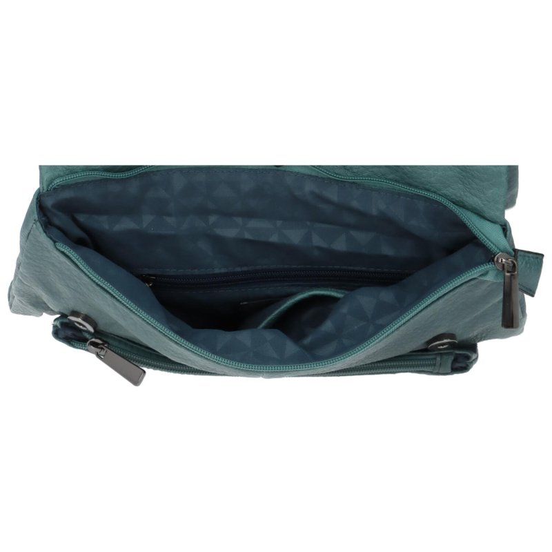 Stylový dámský koženkový batoh Kruko, zelenomodrá
