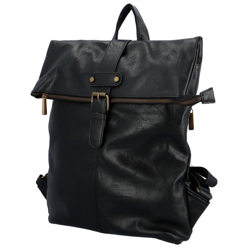 Stylový dámský koženkový batoh Emilly, černá