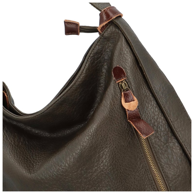 Stylový kožený kabelko batoh Tibor, tmavě zelená