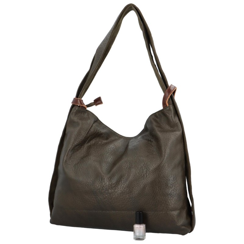 Stylový kožený kabelko batoh Tibor, tmavě zelená