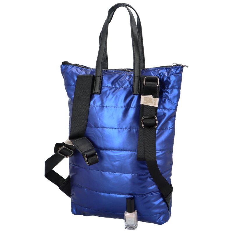 Trendový dámský prošívaný batoh Eroha, výrazná modrá