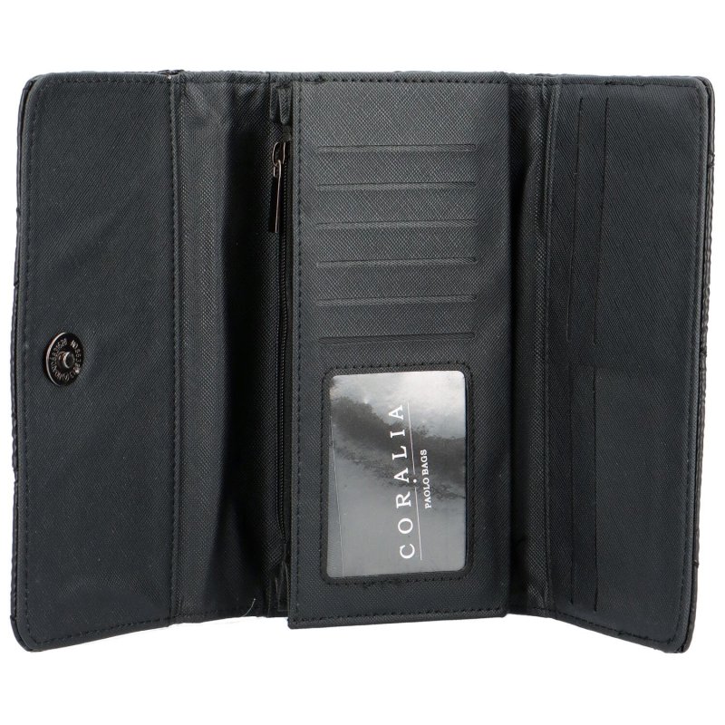 Trendová dámská prošívaná peněženka Eflo, černá