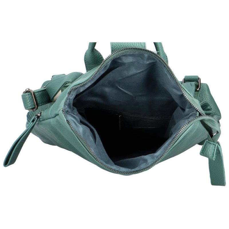 Módní a prostorný dámský koženkový batoh Darby, zelená