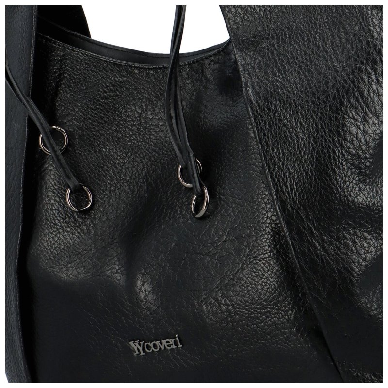 Módní dámská koženková taška na rameno Annora, černá