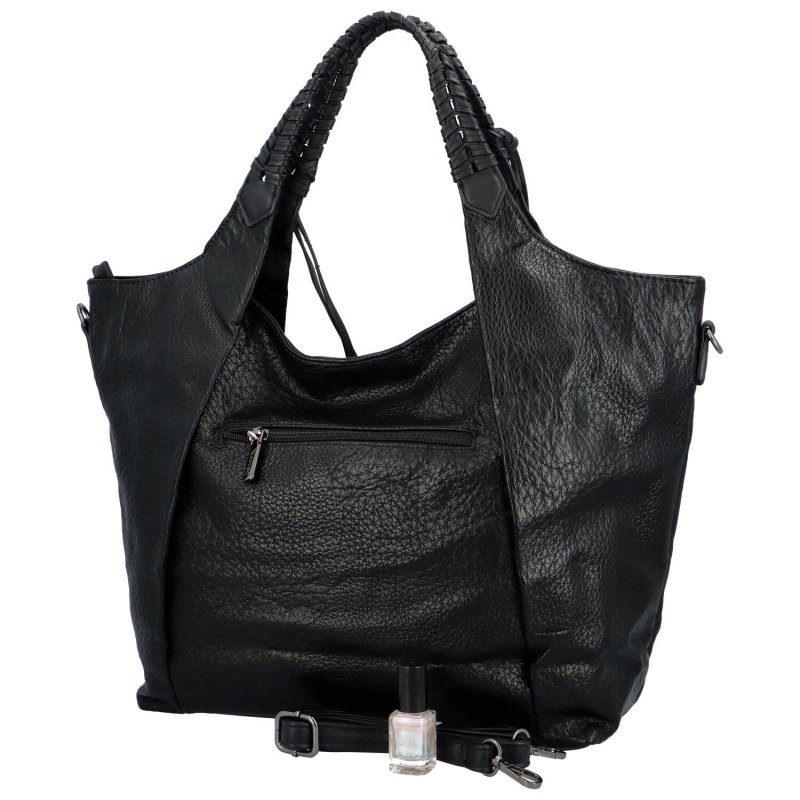 Módní dámská koženková taška na rameno Annora, černá
