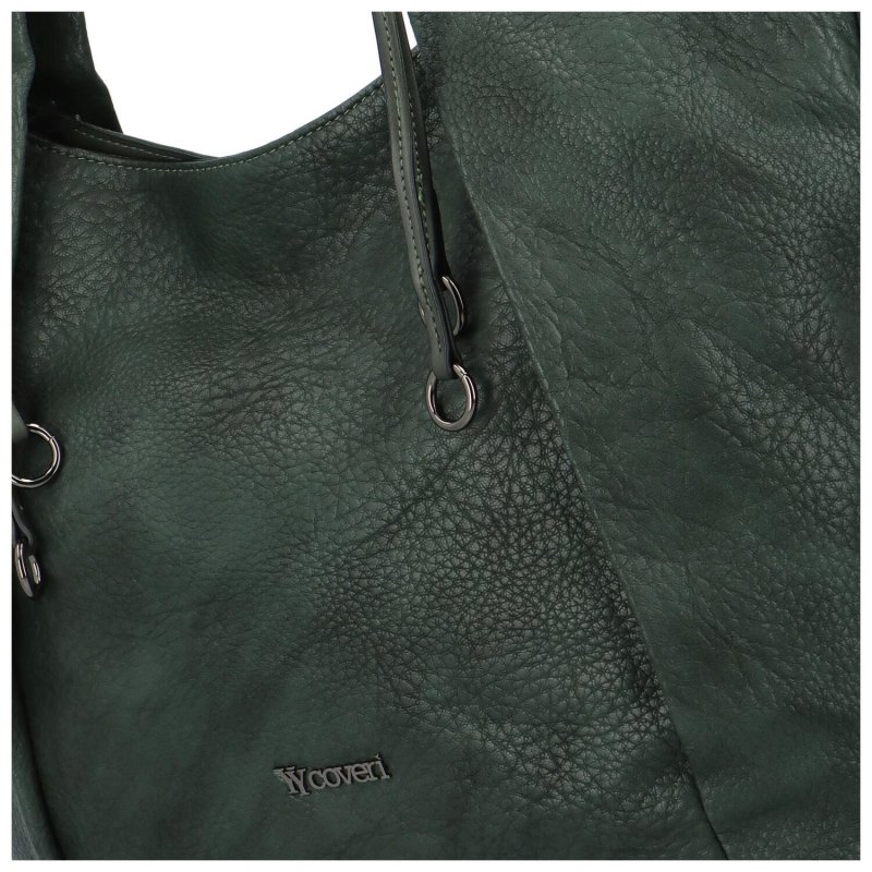 Módní dámská koženková taška na rameno Annora, zelená