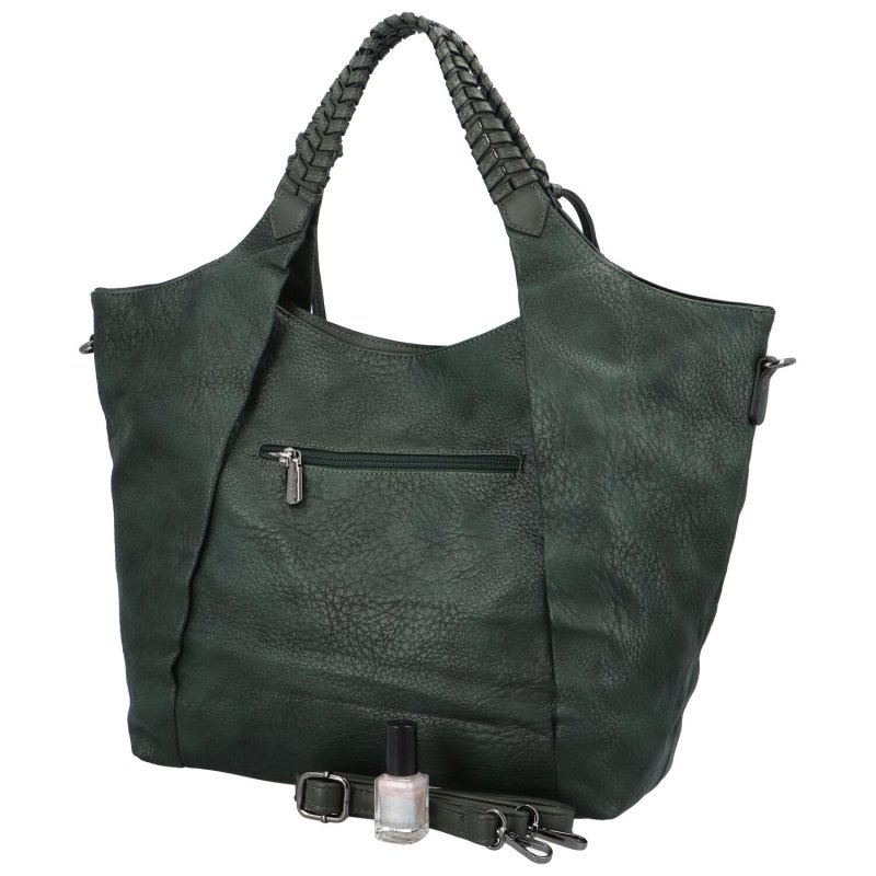 Módní dámská koženková taška na rameno Annora, zelená