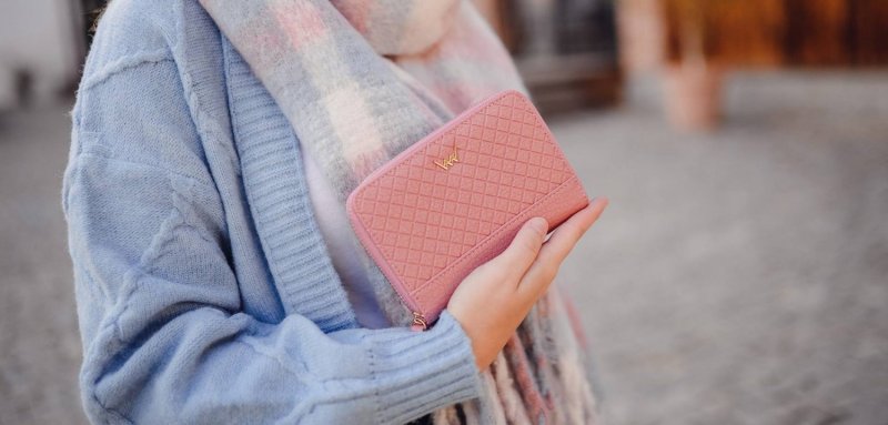 Trendová dámská koženková peněženka Escha VUCH, růžová