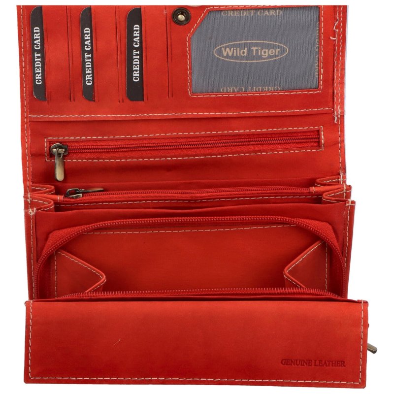 Luxusní dámská kožená peněženka Cecília, červená