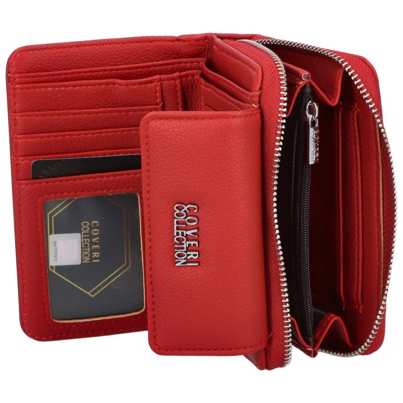 Dámská koženková peněženka ve střední velikosti Belinda, červená