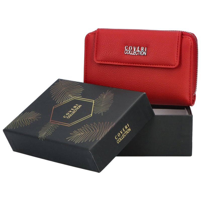 Dámská koženková peněženka ve střední velikosti Belinda, červená