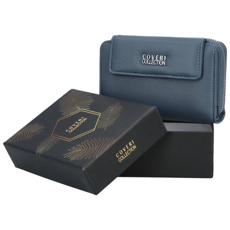Dámská koženková peněženka ve střední velikosti Belinda, džínově modrá