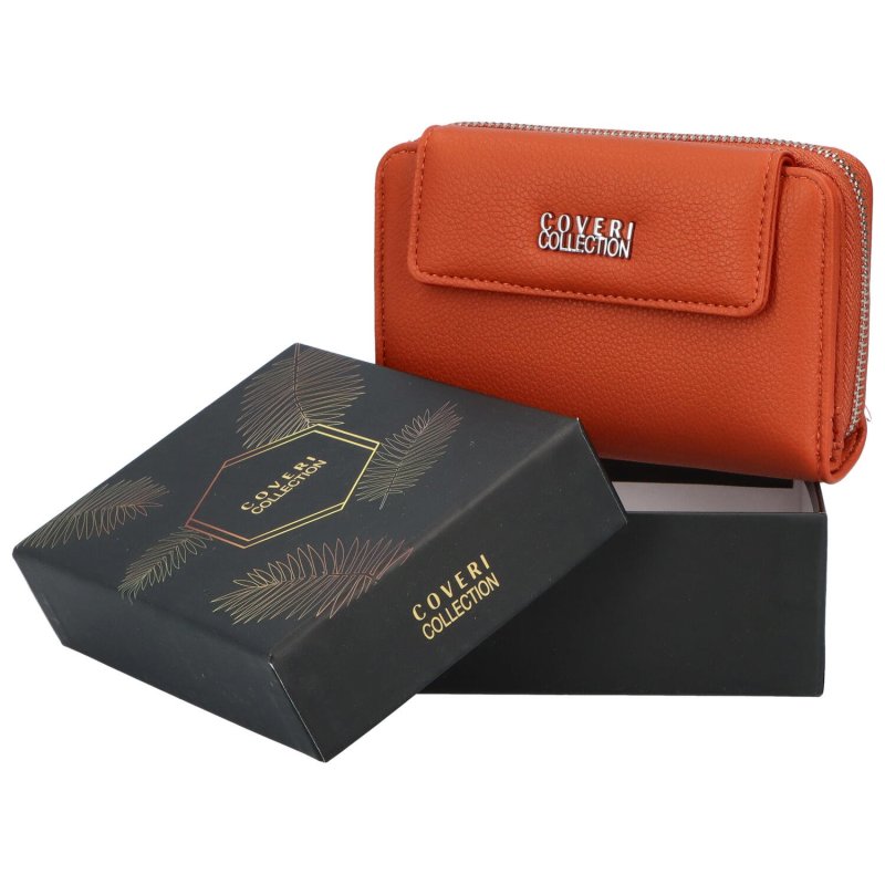 Dámská koženková peněženka ve střední velikosti Belinda, oranžová