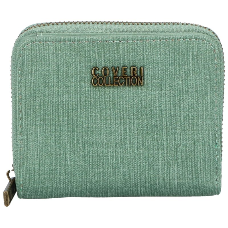 Dámská menší praktická koženková peněženka na zip Ladd, zelená