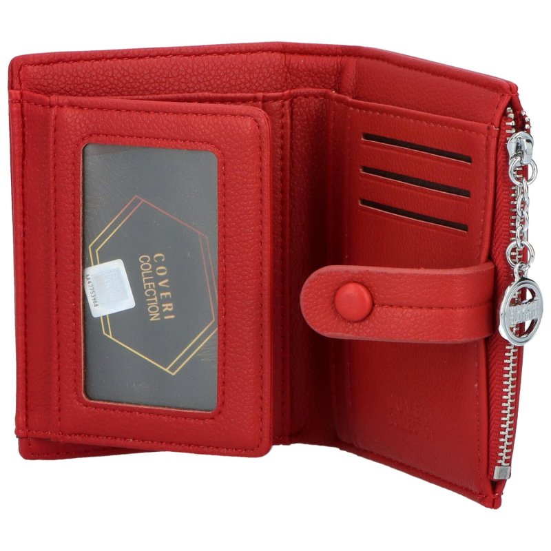Malá dámská koženková peněženka na zip Luis, červená