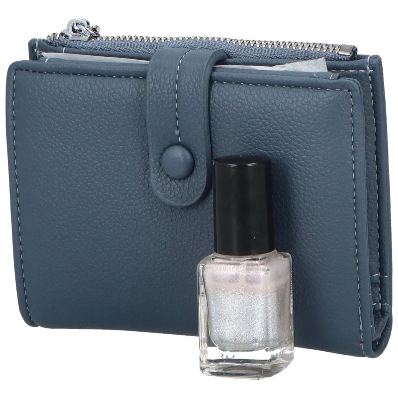 Malá dámská koženková peněženka na zip Luis, džínově modrá