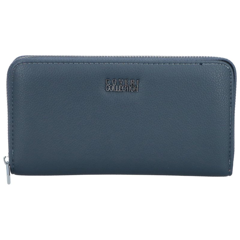 Velká pouzdrová dámská koženková peněženka Tiana, džínově modrá