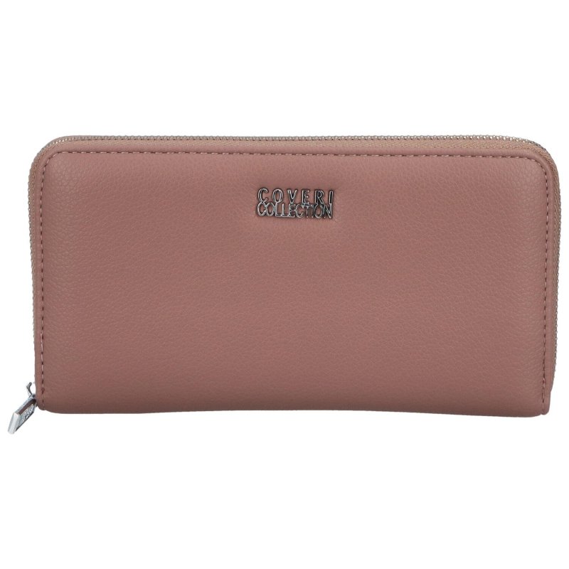 Velká pouzdrová dámská koženková peněženka Tiana, růžová