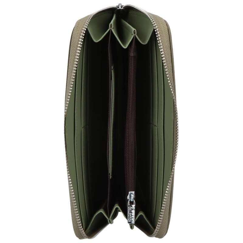 Velká pouzdrová dámská koženková peněženka Tiana, zelená