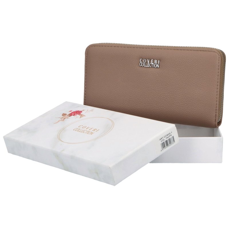 Velká pouzdrová dámská koženková peněženka Tiana, zemitá