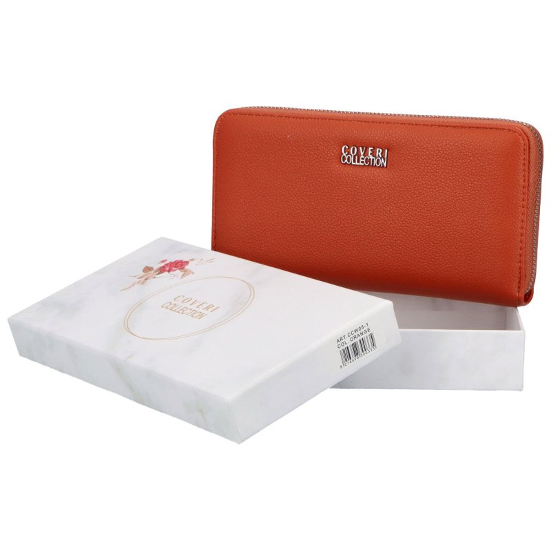 Velká pouzdrová dámská koženková peněženka Tiana, oranžová