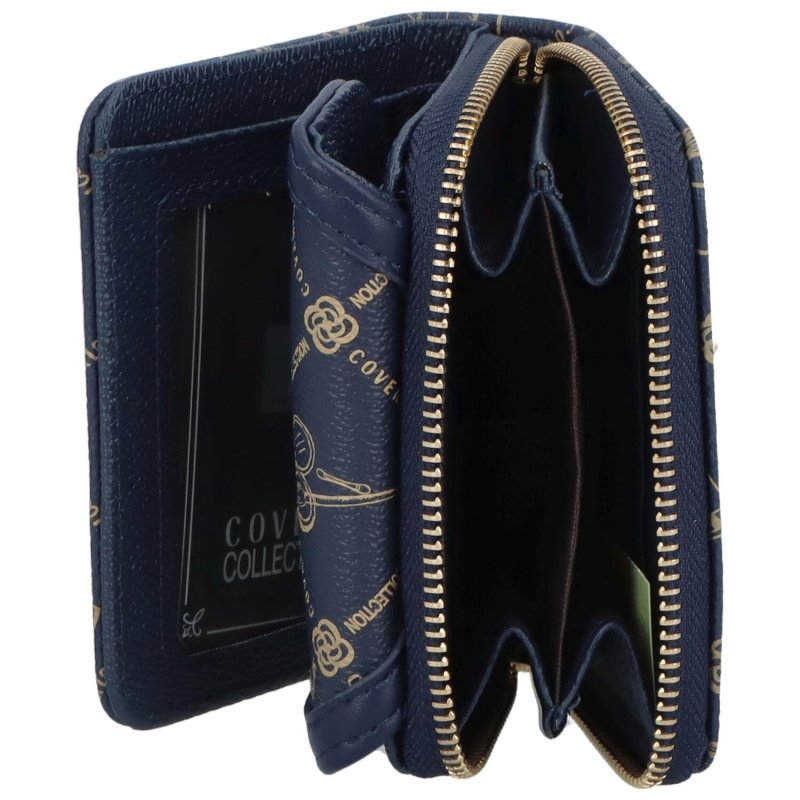 Malá dámská koženková peněženka s potiskem Angel, modrá