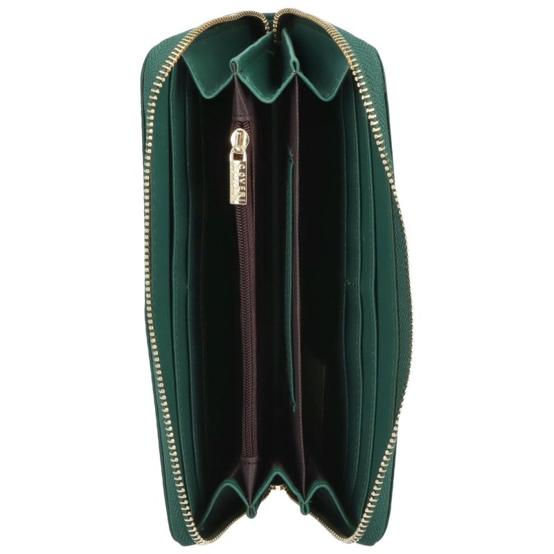 Malá dámská koženková peněženka na zip Gaynor, tmavě zelená