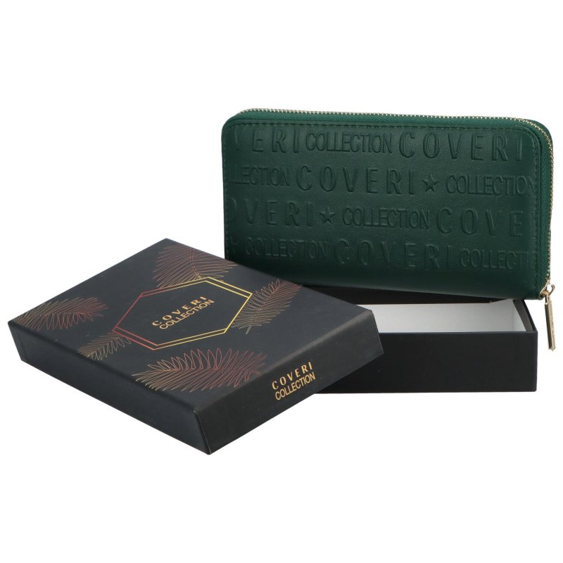 Malá dámská koženková peněženka na zip Gaynor, tmavě zelená