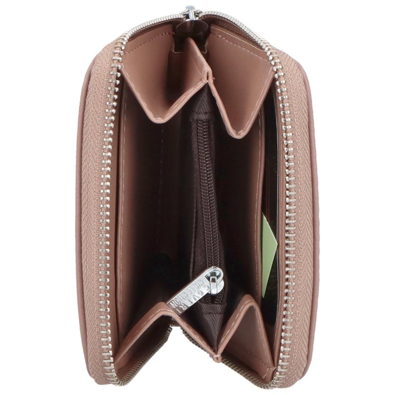 Malá dámská koženková peněženka na zip Gaynor, růžová