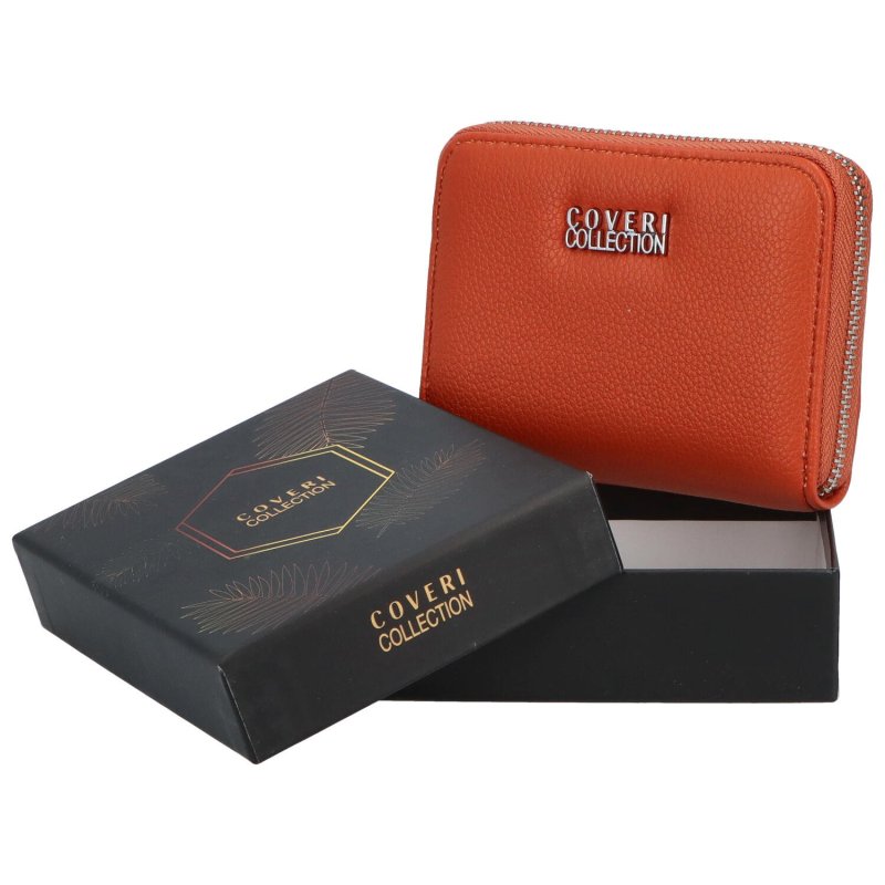 Malá dámská koženková peněženka na zip Gaynor, oranžová