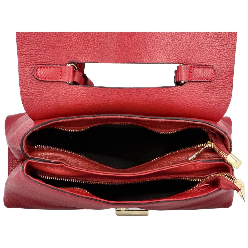 Módní dámská kožená kabelka Marsten, červená